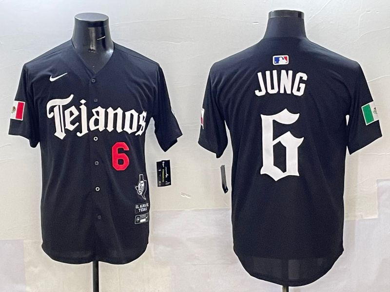 Men Texas Rangers #6 Jung Black Five generations Joint Name 2025 Nike MLB Jersey style 4->texas rangers->MLB Jersey